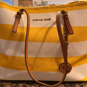Michael Kors Sunny Yellow and White Tote